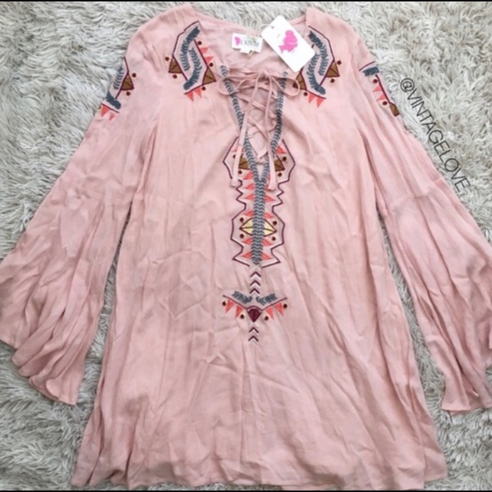 Mini blush boho dress